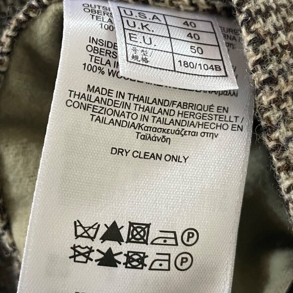 Vintage Brooks Brothers Reversible Mens Coat 40R Wool & Polyester Gray/Beige u - Picture 3 of 16